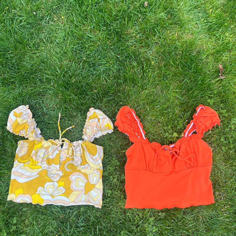 Urban Outfitters Yellow Floral Top